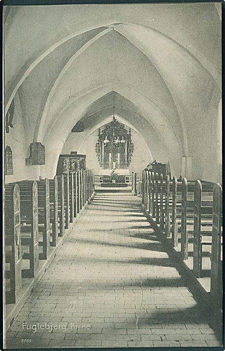 Indvendig i Fuglebjerg Kirke. P. Poulsen Skadhauge no. 8084. 