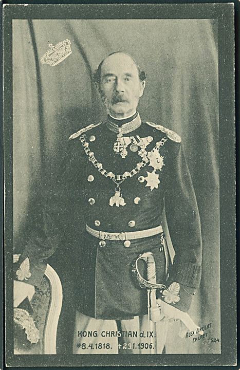 Kong Christian d. IX. 1818 - 1906.  Alex Vincents no. 524.  