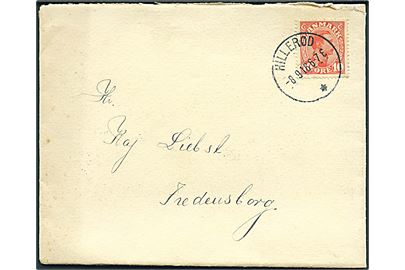 10 øre Chr. X single på brev annulleret med brotype IIIb Hillerød d. 8.9.1916 til Fredensborg.