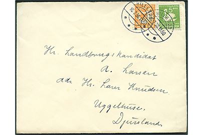 5 øre og 10 øre H. C. Andersen på brev fra Hillerød d. 16.7.1936 til Uggelhuse.