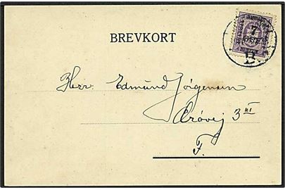 7/15 øre Provisorium single på lokalt brevkort i København d. 19.12.1926.