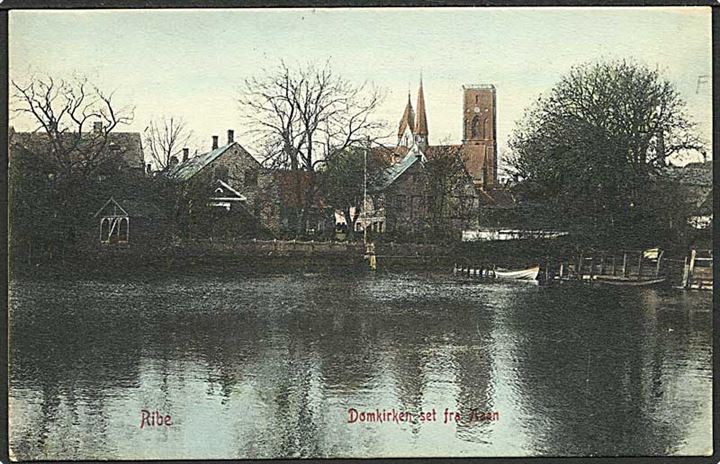 5 øre Fr. VIII helsagsafklip som frankering på postkort fra Ribe annulleret med bureaustempel Bramminge - Vedsted T.1061 d. 6.10.1909 til Egtved pr. Kolding.