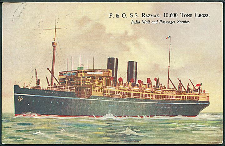 1½d George V på brevkort (S/S Razmak) annulleret med skibsstempel Paquebot Malta d. 2.6.1930 til Turnbridge Wells, England.