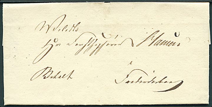 1829. Francobrev påskrevet Betalt med indhold dateret Egelund d. 16.2.1829 til Frederiksborg. Fuldt indhold.