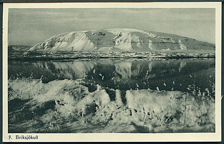 5 aur Torsk og 20 aur Geysir på brevkort (Eiriksjökull) fra Reykjavik d. 5.2.1940 til København, Danmark. Uden censur.