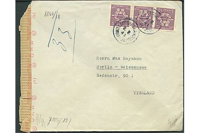 10 öre Skytte Rörelsen (3) på brev annulleret med bureaustempel FKMB Landskrona - Kävlinge d. 2.5.1944 til Berlin, Tyskland. Åbnet af tysk censur i Berlin. 