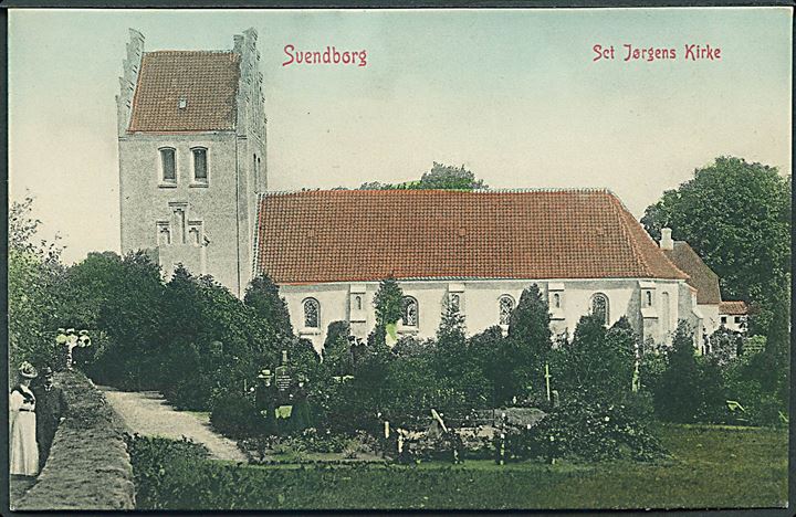 Sct. Jørgens Kirke i Svendborg. Warburgs Kunstforlag no. 4603. (Har været opklæbet). 