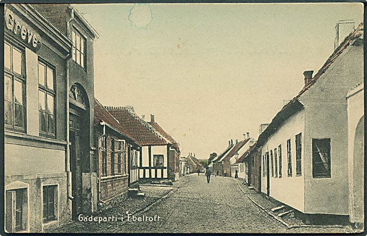 Ebeltoft med gadeparti. H. A. Ebbesen no. 457. 