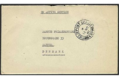 Ufrankeret britisk OAS feltpostbrev stemplet Field Post Office 432 (= Hamburg) d. 12.11.1947 til Aarhus, Danmark. Fra dansk post censor (1289 Larsen) ved 2nd District Censorship Station i Hamburg.
