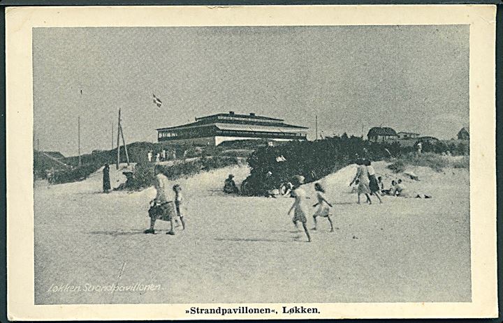 Løkken, strandparti med Strandpavillonen. M. Clausen u/no.