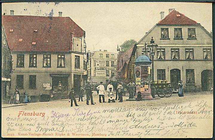 Flensburg, Hafermarkt. Röpke & Woortman no. 2149.