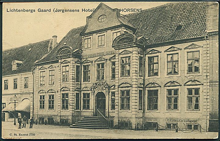 Horsens, Lichtenbers Gaard (Jørgensens Hotel). Stenders no. 2700. 