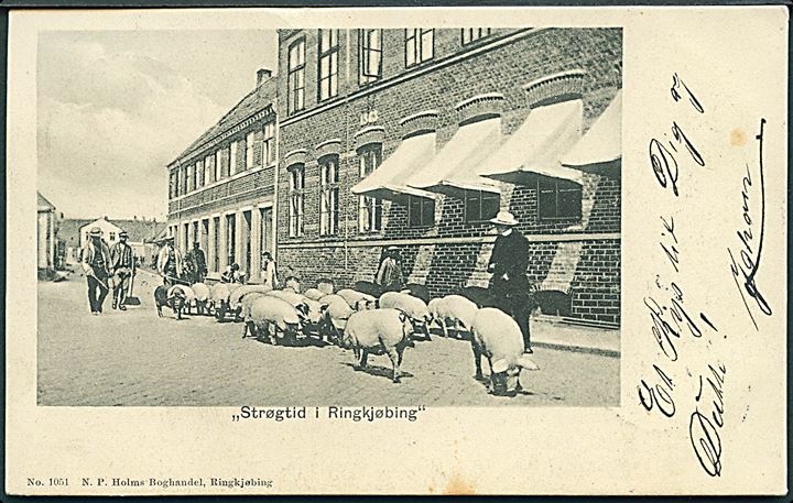 Strøgtid i Ringkjøbing. N. P. Holms Boghandel no. 1051. 
