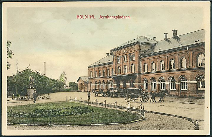 Kolding, Banegaarden og pladsen. Stenders no. 24165. 