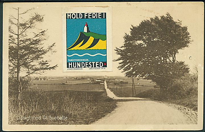 Ufrankeret brevkort (Udsigt mod Gl. Svebølle) fra Hundested d. 2.3.1932 til København. Udtakseret i porto med 20 øre Portomærke stemplet København d. 2.3.1932.