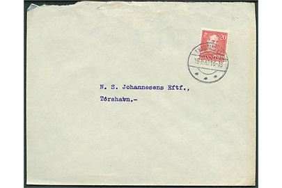 20 øre Chr. X på brev annulleret Trangisvaag d. 19.11.1942 til Thorshavn.