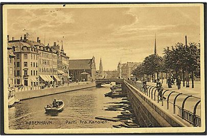 Parti fra kanalen ved Børsen i København. Stenders no. 23039.