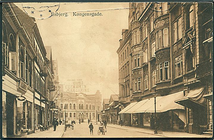 Esbjerg, Kongensgade med butikker. C. J. C. u/no. 