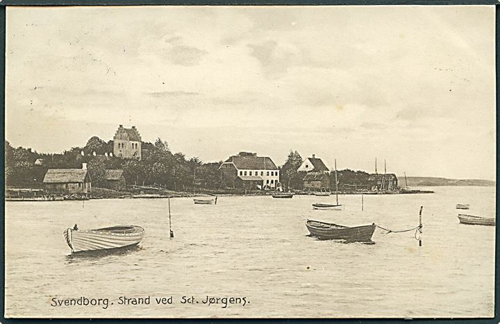 Svendborg. Strand ved Sct. Jørgens. Stenders no. 20895. 