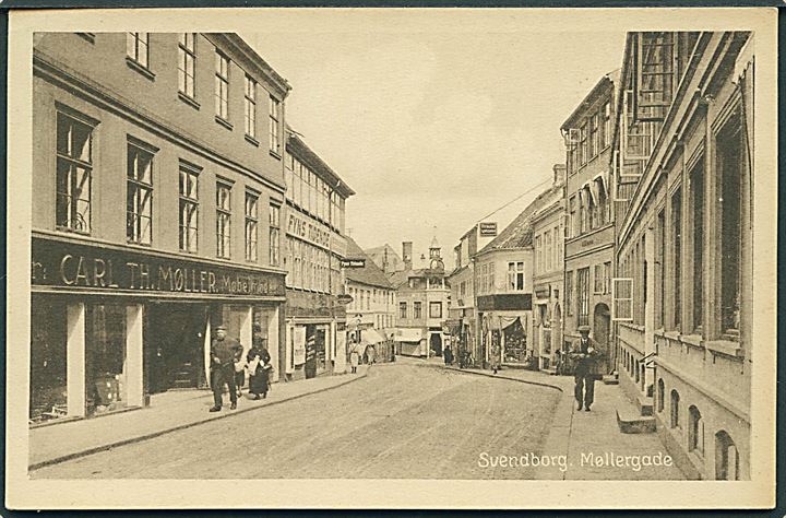 Svendborg. Møllergade med butikker. Stenders, Svendborg no. 176. 