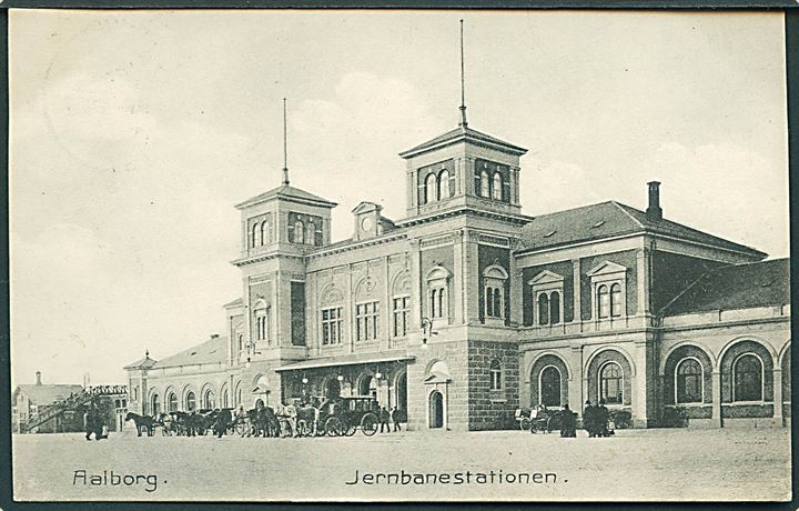 Aalborg med Jernbanestationen. Stenders no. 339. 