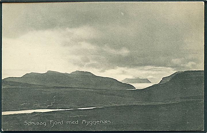 Sørvaag Fjord med udsigt til Myggenæs. Lytzen no. 27554.