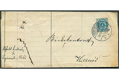 4 øre Tofarvet omv. rm. på lokalbrev påskrevet Befalet Indberetning fra Lægdsmanden (?) i Haløv stemplet Frederiksborg d. 18.6.1901 til Birkekontoret i Hillerød.
