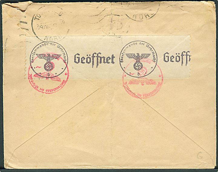 Ufrankeret brev stemplet Croix Rouge de Belgique ...nce og stemplet Paris d. 27.9.1941 til Tourcoing, Frankrig. Fuldt indhold. Åbnet af tysk censur i Berlin.