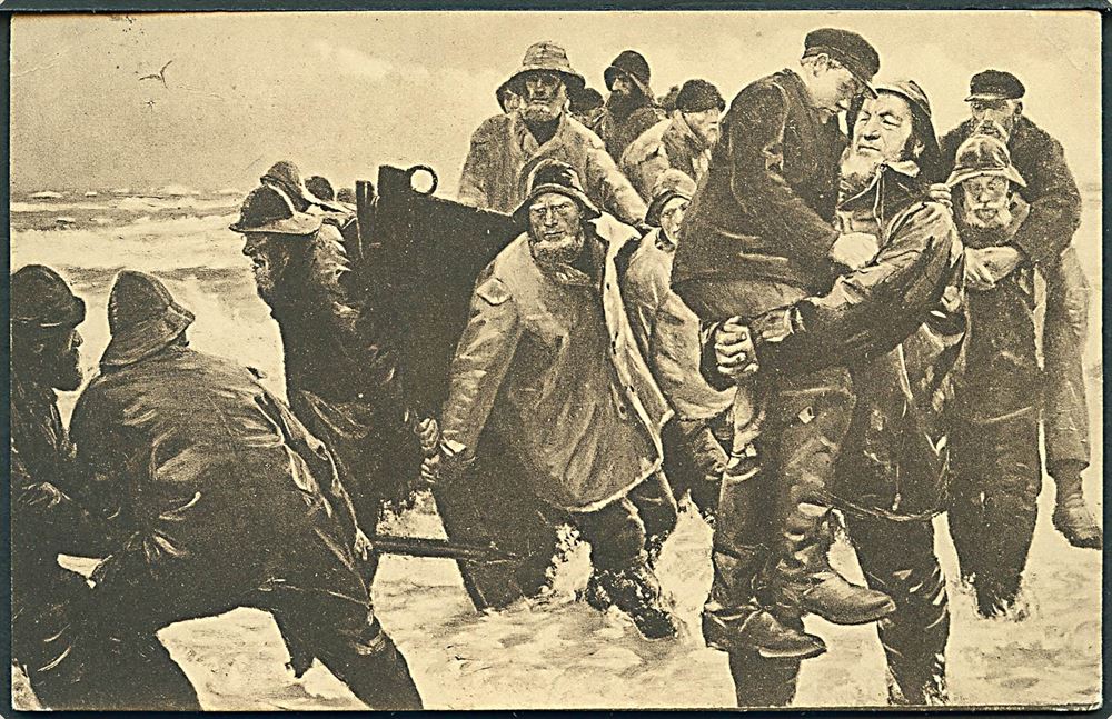 Michael Ancher: Mandskabet reddet Viggo Berg u no 1917