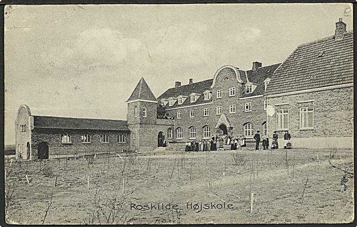 5 øre Fr. VIII (2) på brevkort (Roskilde Højskole) fra KJøbenhavn d. 18.4.1910 til Poste Restante i Tyskland. Returneret med etiket Nicht abgeholt..