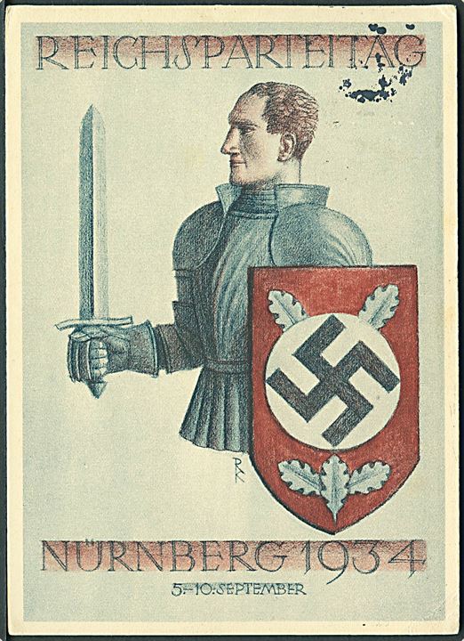 Reichsparteitag Nürnberg 1934. Festpostkarte stemplet Nürnberg.