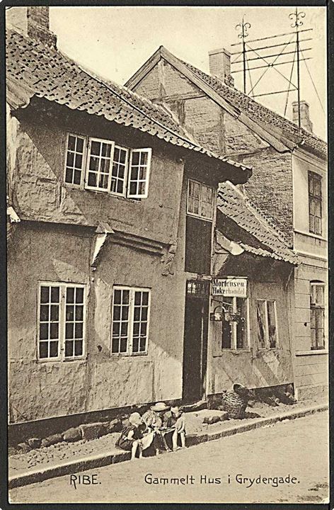 Gammelt hus i Grydergade, Ribe. C.L. Grottrup no. 17329.