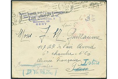 Ufrankeret Røde Kors brev fra Gent i Belgien stemplet Croix-Rouge de Belgique via Paris d. 13.8.1940 til fransk soldat i Pau - eftersendt.