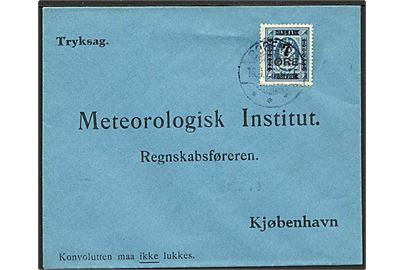 7/4 øre Provisorium på tryksag fra Bogense d. 16.9.1925 til Meteorologisk Institut, København.