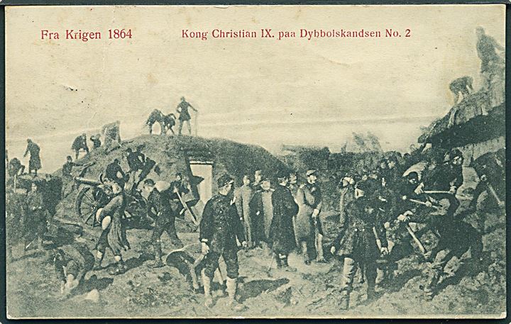 Krigen 1864. Kong Chr. IX på Dybbøl skanse i 1864. No. 484. Knæk.