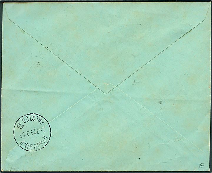 20/40 øre Provisorium single på brev fra Nysted annulleret med brotype IIIb d. Nykjøbing Falster B. 2.7.1926 til Nykøbing F.