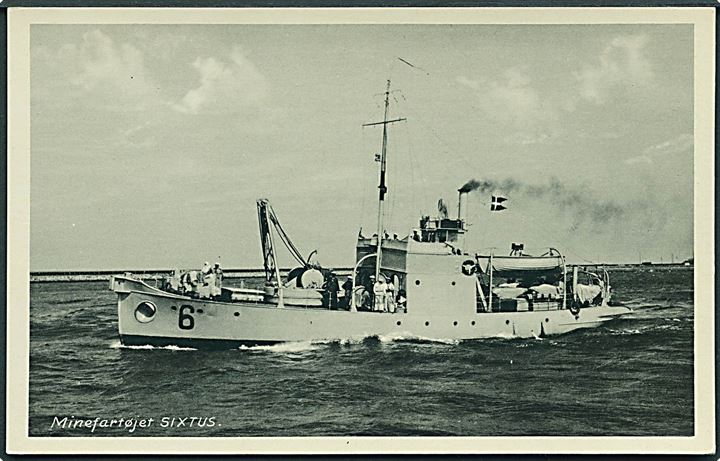 Dansk Marine. V.T. & A. Serie M no. 96. “Sixtus”, mineskib (1917-1943) sænket på Holmen 1943. Kvalitet 9