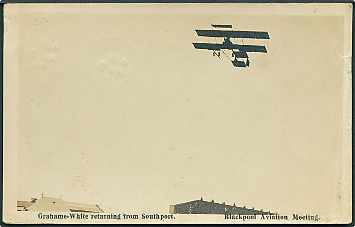 Blackpool Aviation Meeting 1910. Grahame-White returning from Southport. U/no.  Kvalitet 6