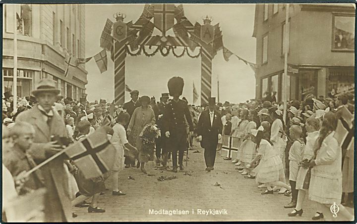 Reykjavik, modtagelsen af Chr. X i 1921. J. Chr. Olsen no. 41. Kvalitet 9