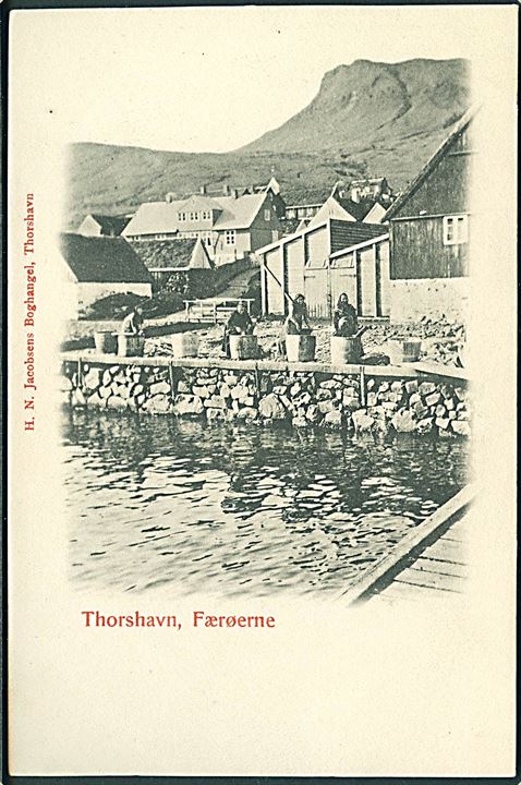 Thorshavn, vaskekoner på havnen. Jacobsen u/no. Kvalitet 9
