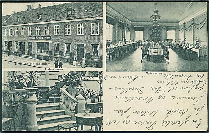 Roskilde, Algade, Højskolehjemmet med spisesal og palmehave. F. C. M. no. 519. Kvalitet 8