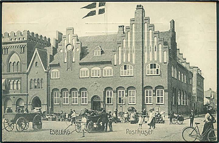 Esbjerg, posthuset. Stenders no. 15630 Kvalitet 8