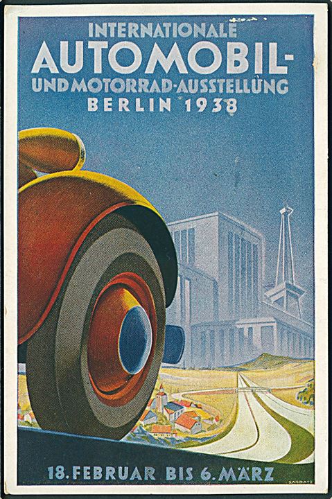 Internationale Automobil- und Motorrad Ausstellung, Berlin 1938. Lille skade i toppen. Med særstempel. Kvalitet 6