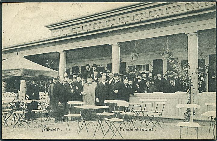 Frerderikssund, restaurant “Kalvøen”. Opført 1904. O. Petersen no. 1051. Kvalitet 8
