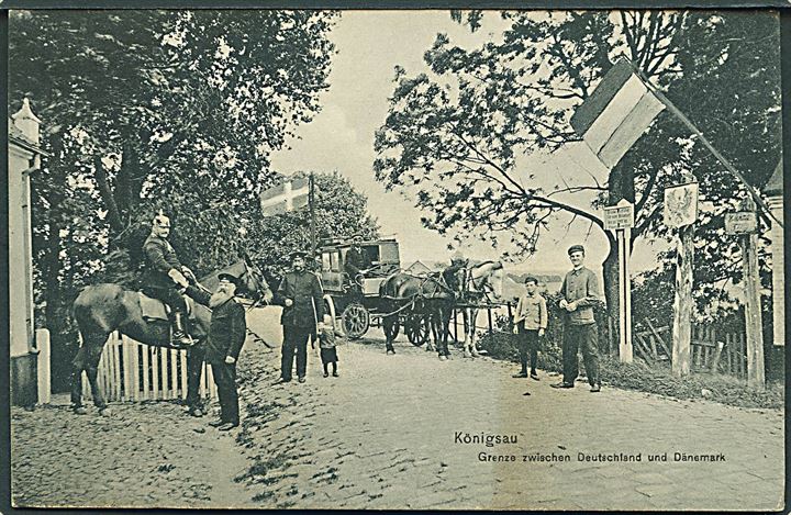 Foldingbro, grænsen med danske og tyske vagter, samt diligence. W. Schützsack no. 08 72041. Kvalitet 7
