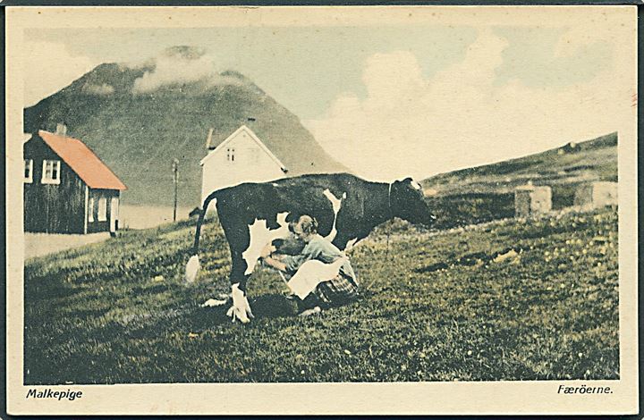 Færøerne, malkepige. Johs. Fjallheim no. 31. Kvalitet 7