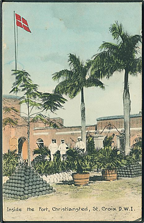 D.V.I., St. Croix, Christiansted. Interiør for fortet. A. Ovesen no. 4. Kvalitet 8