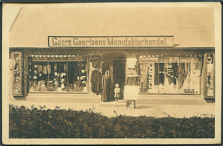 Skive, Georg Geertsens Manufakturhandel, muligvis Frederiksgade. C. Buchholtz no. 487. Kvalitet 7