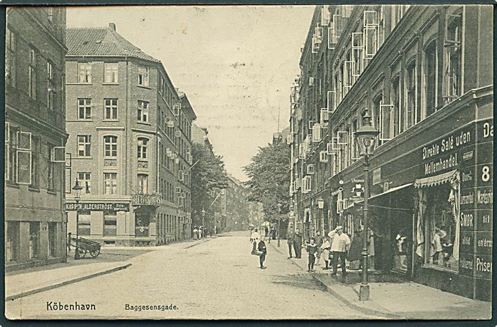Købh., Baggesensgade og hj. af Wesselsgade. Knackstedt & Näther u/no. Kvalitet 8