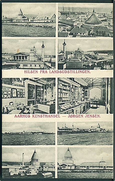 Aarhus, Landsudstillingen 1909. 10 prospekter. Aarhus Kunsthandel - Jørgen Jensen. J.J.N. no. 3534. Kvalitet 8